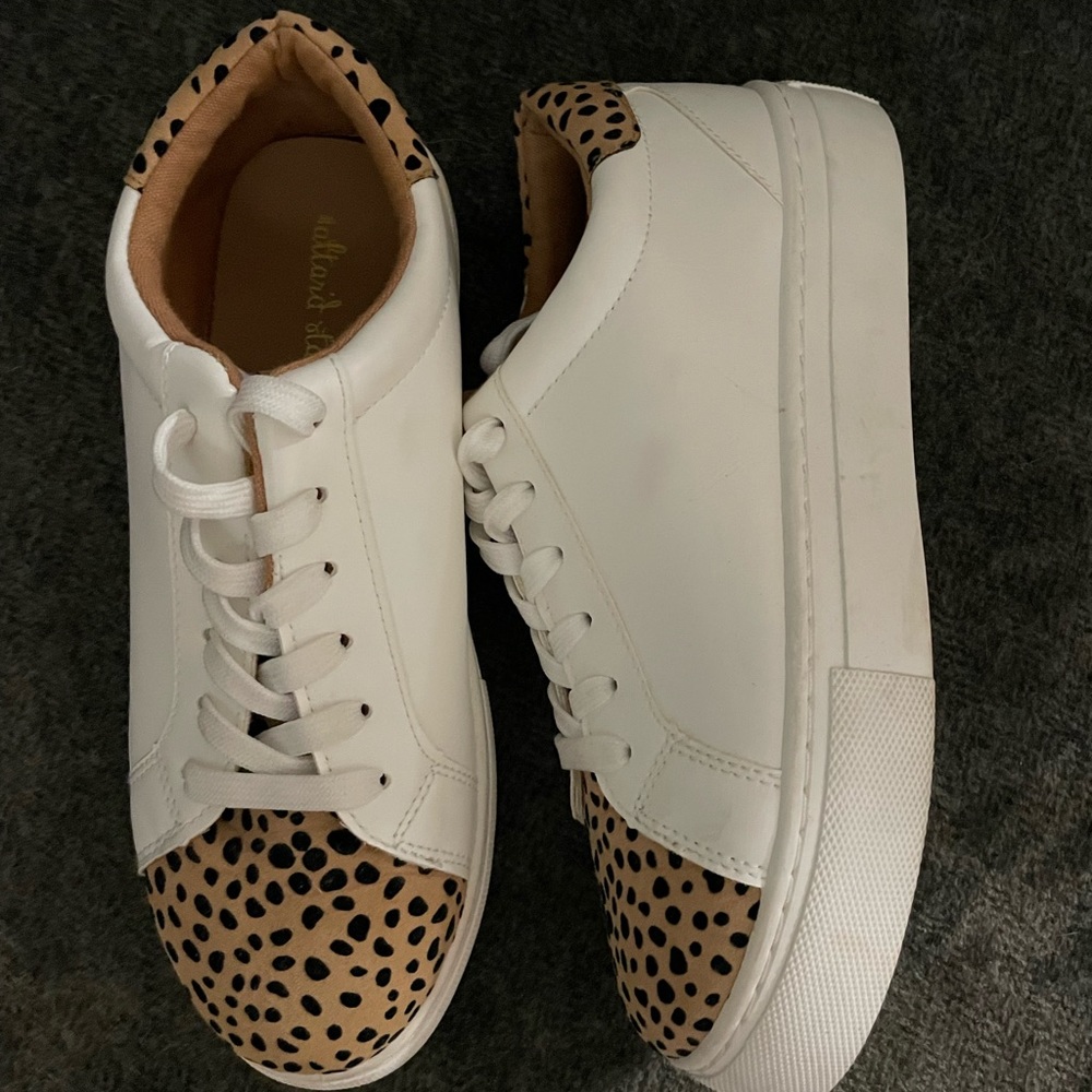 Altar’d State white sneakers size 9 Womens with animal print detail. Never worn